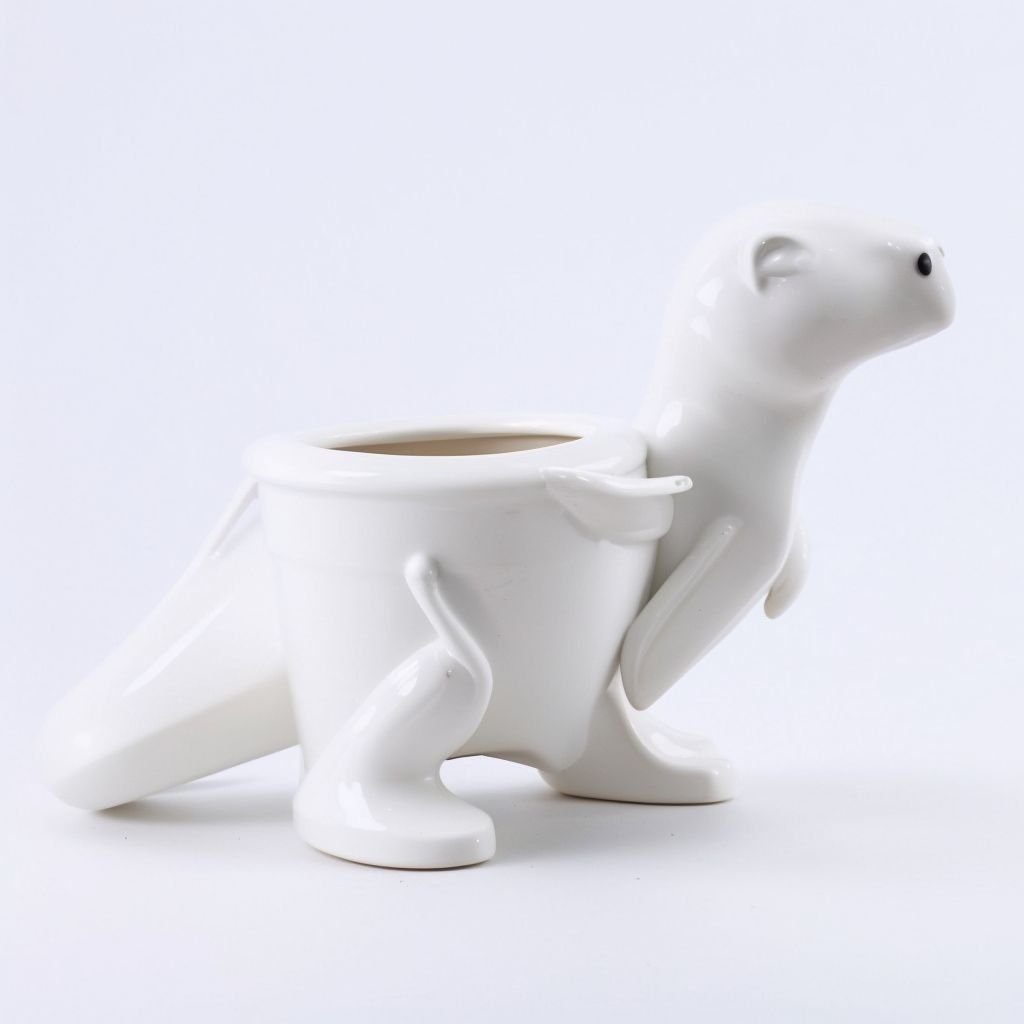 Doniczka Dinozaur biały