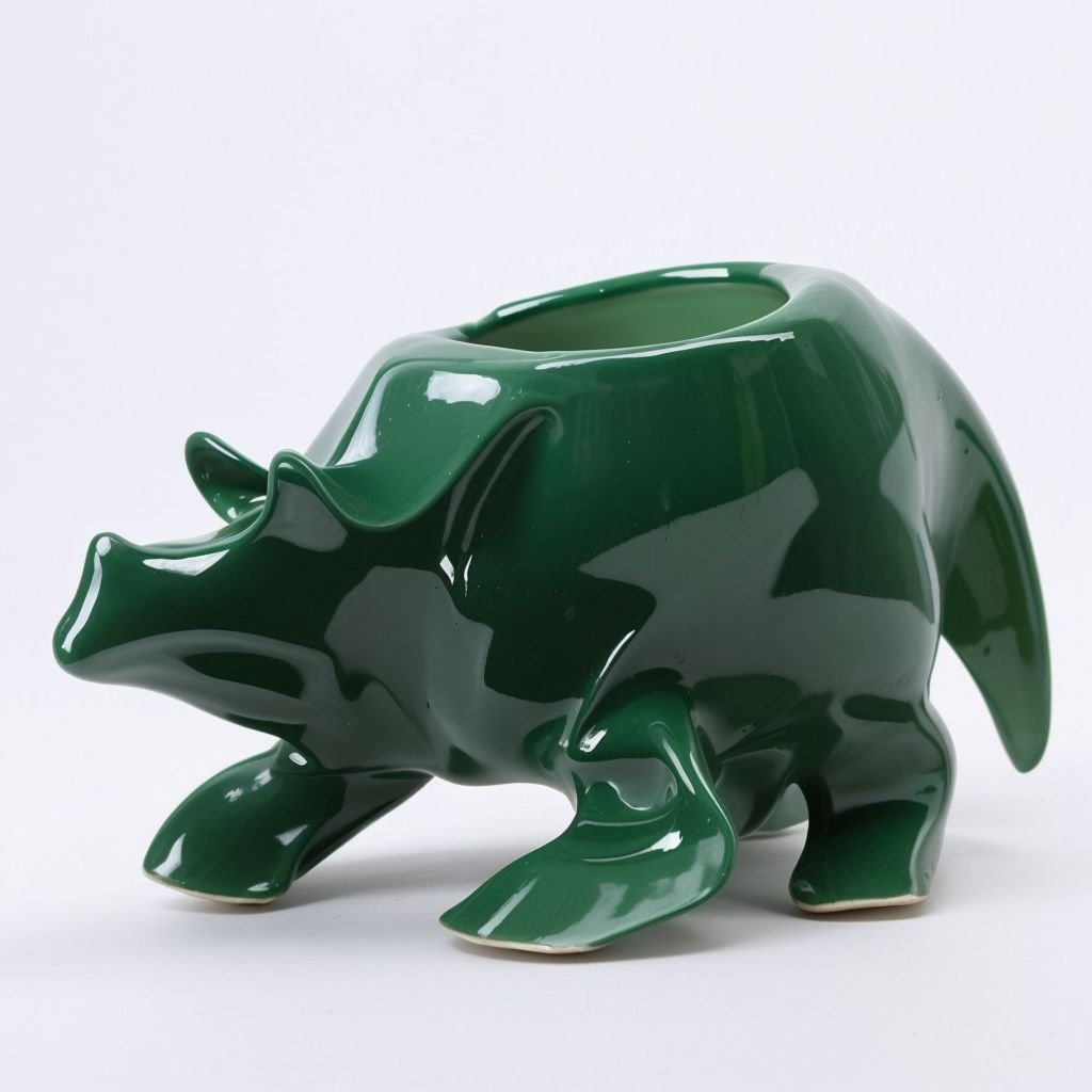 Zielona doniczka Triceratops