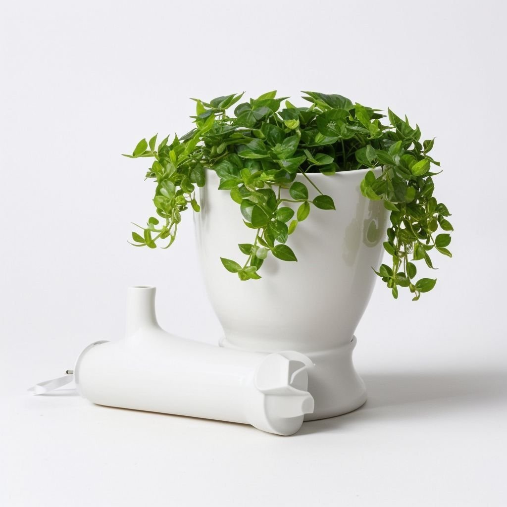 Mieszane rośliny w doniczce ceramicznej - obrazek 3