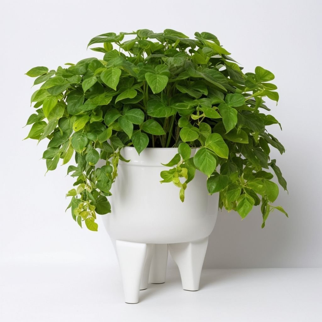 Mieszane rośliny w doniczce ceramicznej - obrazek 2