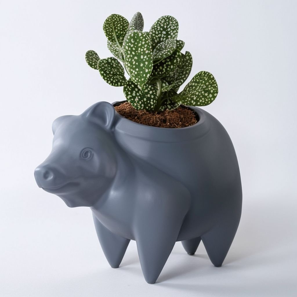 Doniczka w kolorze bawolej szarości