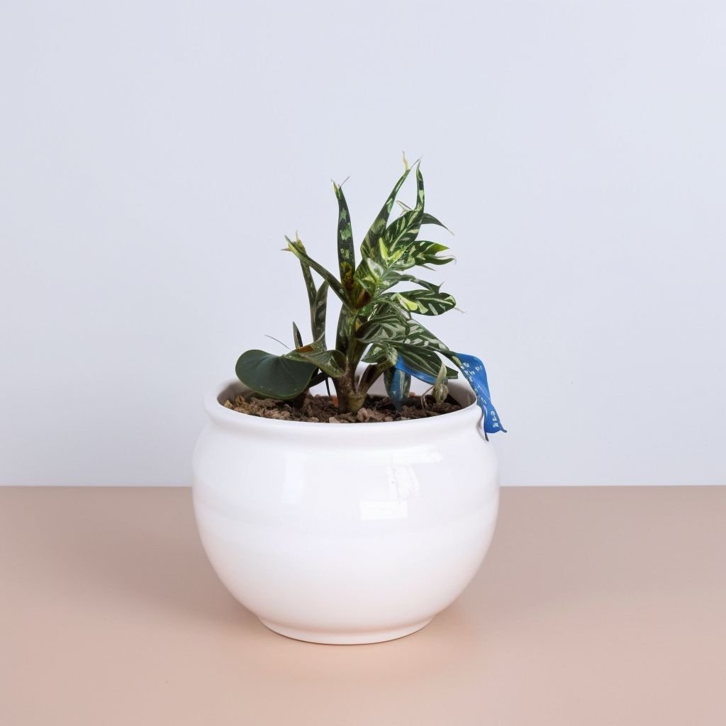 Sadzenie sukulentów w okrągłej doniczce