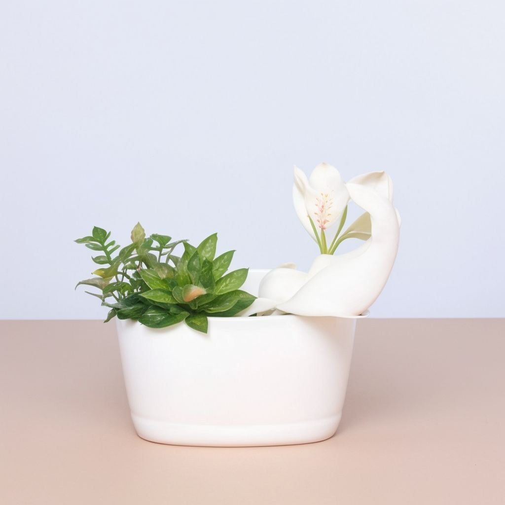 Sukkulenty w doniczce w kształcie żyrafy