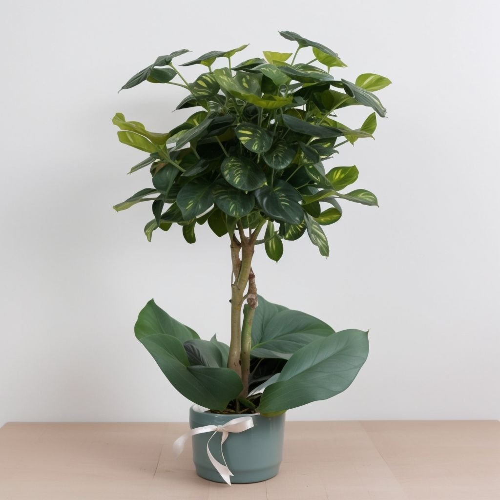 Szeflera na łodydze w doniczce