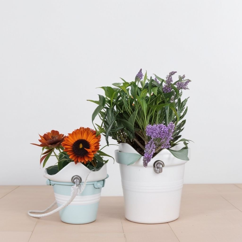 Kompozycja z bratków i lawendy