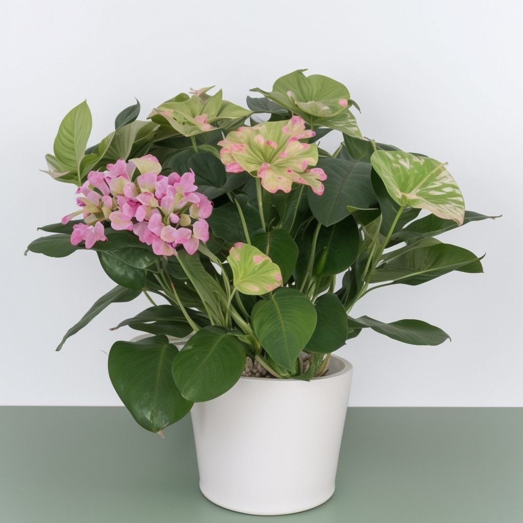 Mieszanka hortensji w doniczce