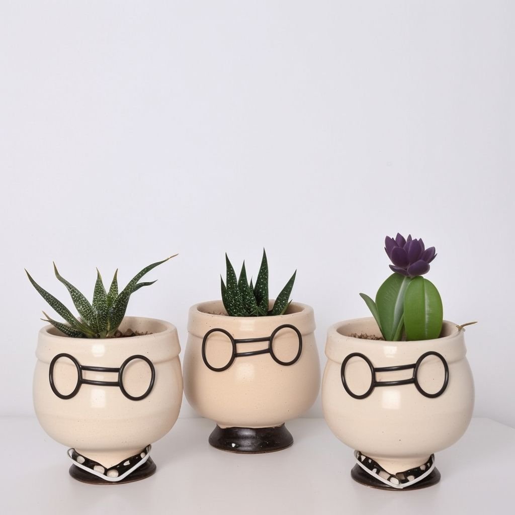 Mieszanka roślin w doniczce ceramicznej